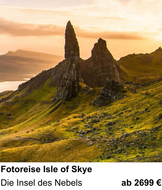 Lichtstarker Fotoworkshop rund um Fotoreise Isle of Skye: Die Insel des Nebels